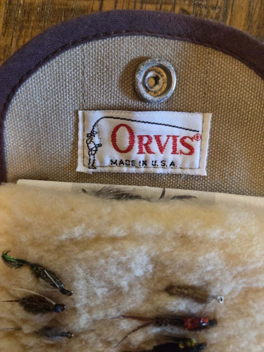 Vintage 1960s Orvis Fly Fishing Pouch w/ Flies Lure Set Made In USA